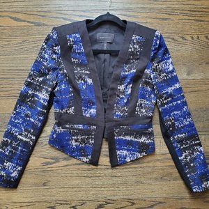 BCBG MAXAZRIA Keeley Jacket Blazer Blue Gray Black